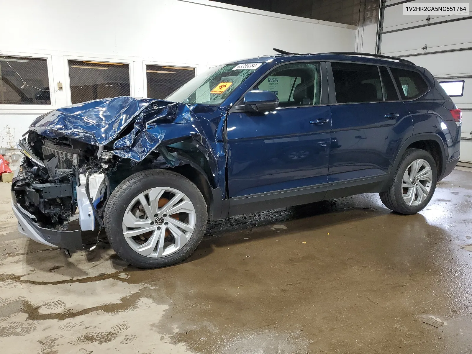 2022 Volkswagen Atlas Se VIN: 1V2HR2CA5NC551764 Lot: 63358284