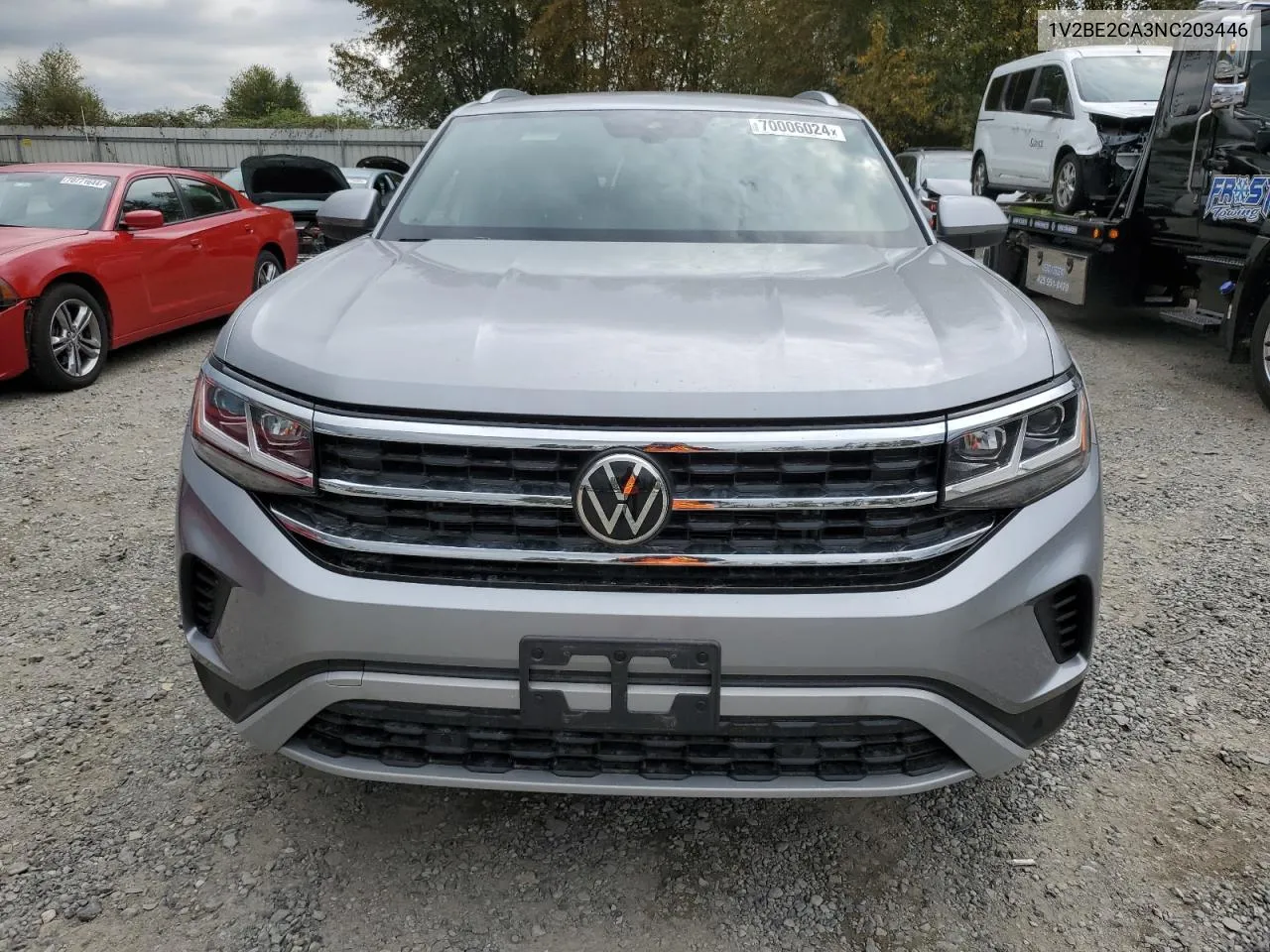 2022 Volkswagen Atlas Cross Sport Sel VIN: 1V2BE2CA3NC203446 Lot: 70006024