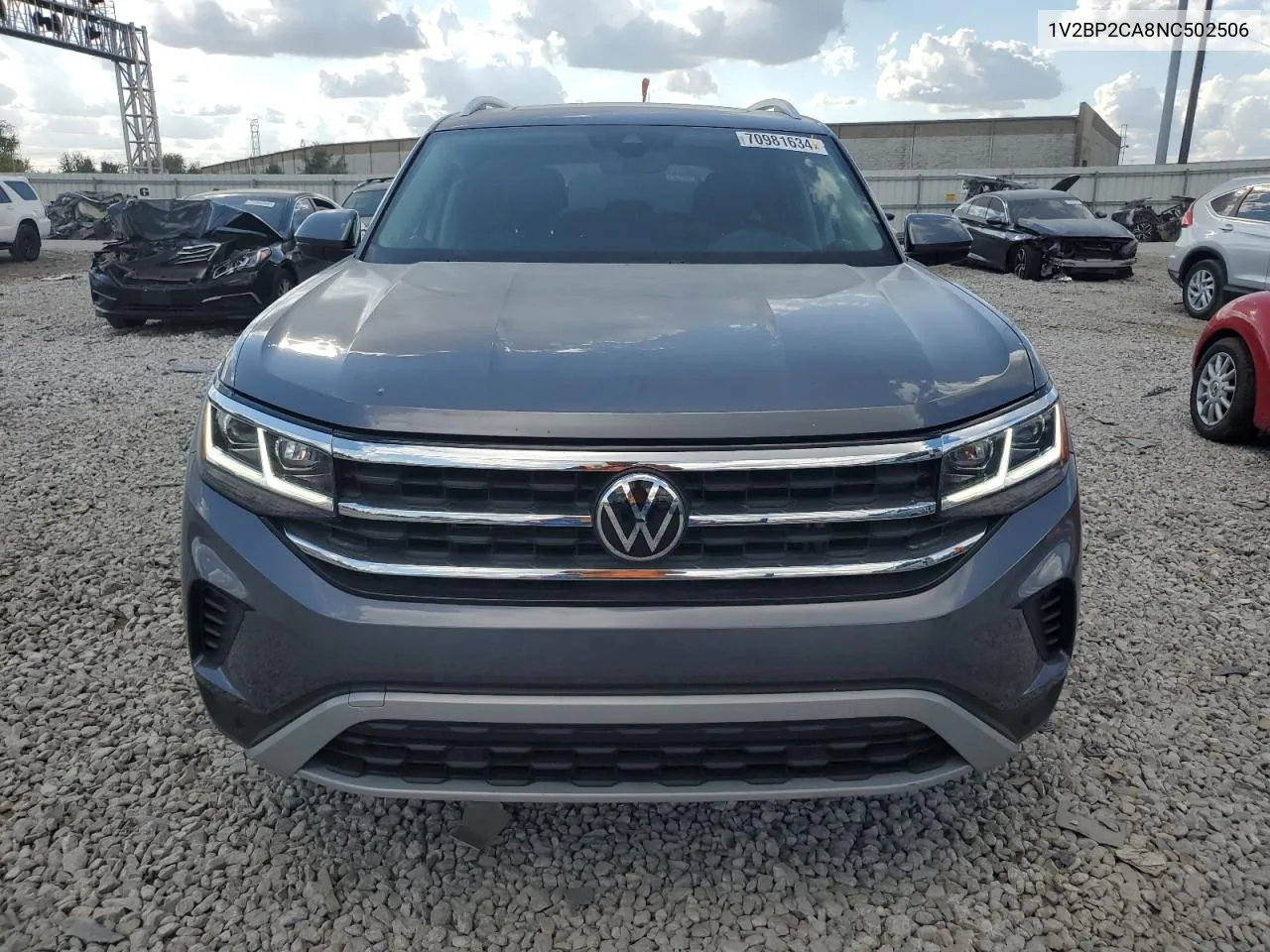 2022 Volkswagen Atlas Sel VIN: 1V2BP2CA8NC502506 Lot: 70981634