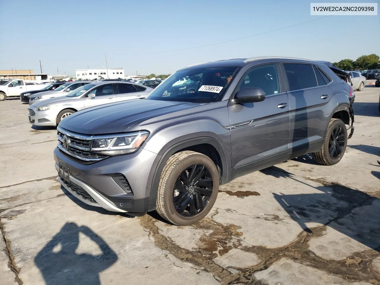 2022 Volkswagen Atlas Cross Sport Se VIN: 1V2WE2CA2NC209398 Lot: 71268974