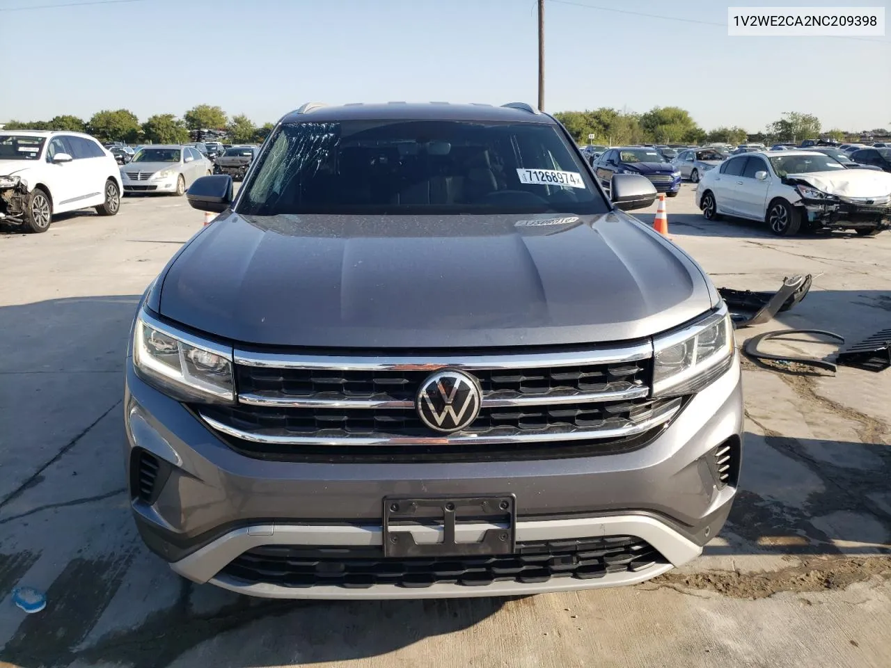 2022 Volkswagen Atlas Cross Sport Se VIN: 1V2WE2CA2NC209398 Lot: 71268974