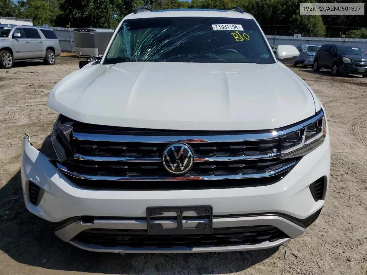 2022 Volkswagen Atlas Se VIN: 1V2KP2CA2NC501397 Lot: 71931794