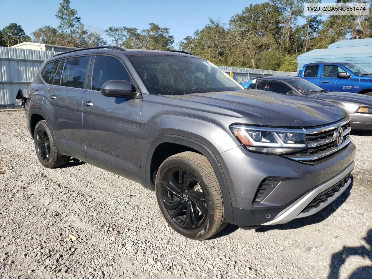 2022 Volkswagen Atlas Se VIN: 1V2JR2CA5NC551474 Lot: 75503424