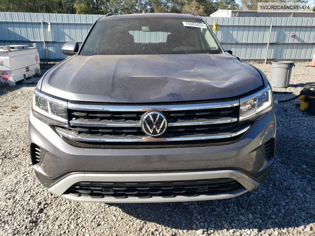 2022 Volkswagen Atlas Se VIN: 1V2JR2CA5NC551474 Lot: 75503424