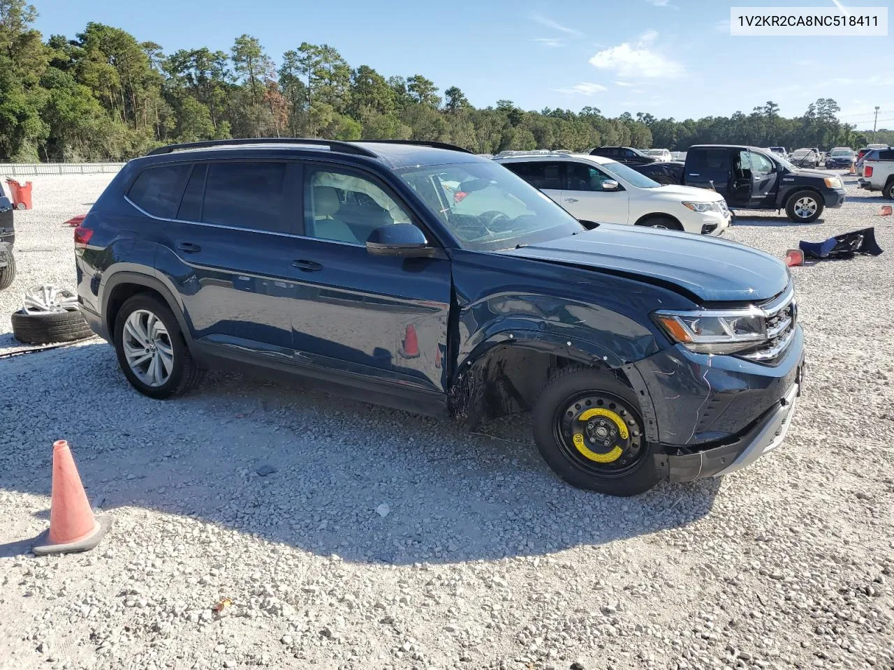 2022 Volkswagen Atlas Se VIN: 1V2KR2CA8NC518411 Lot: 76580874