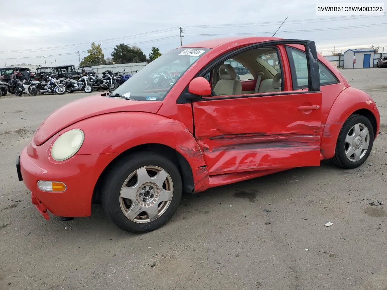 1998 Volkswagen New Beetle VIN: 3VWBB61C8WM003326 Lot: 76794644