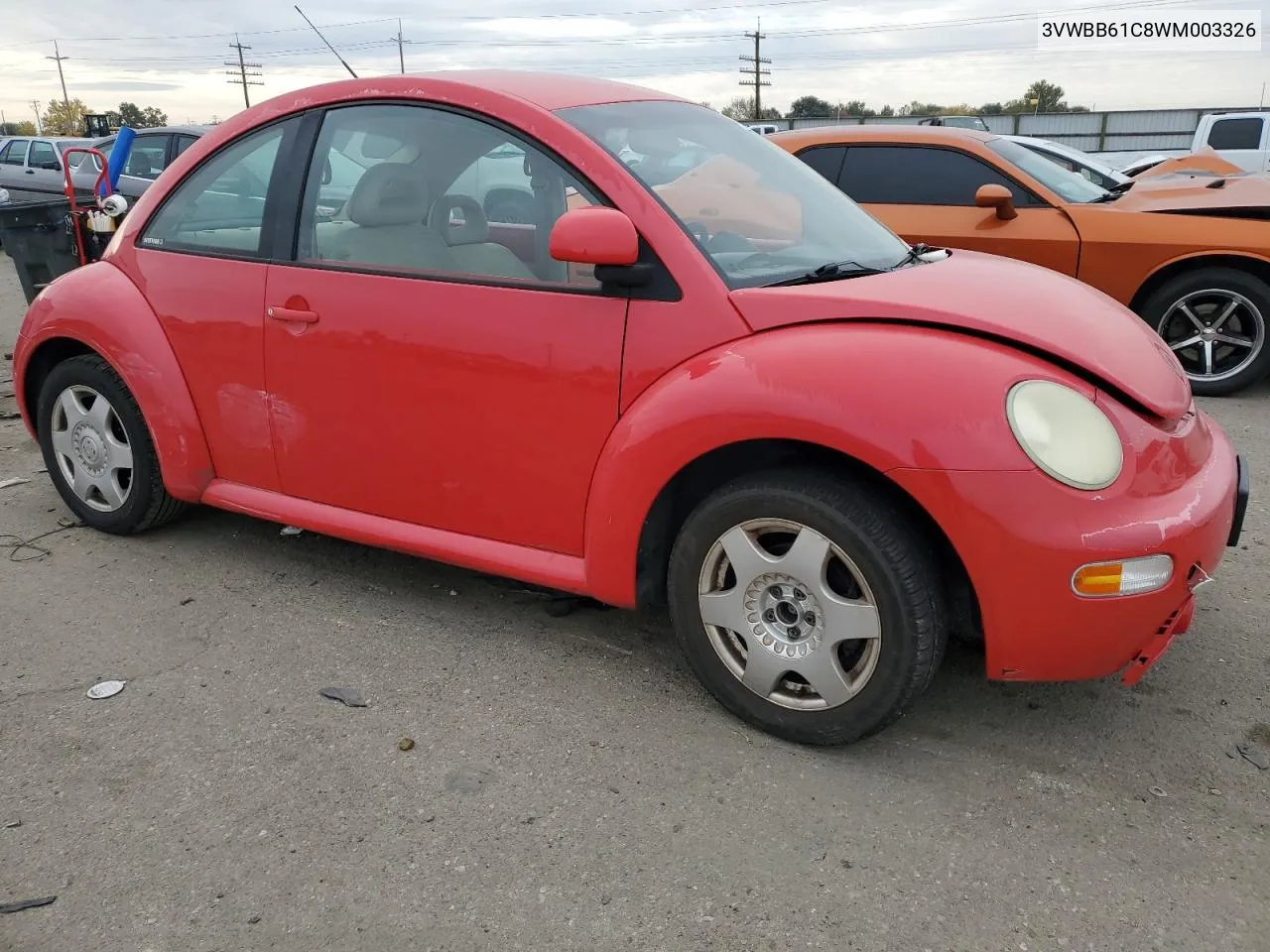 1998 Volkswagen New Beetle VIN: 3VWBB61C8WM003326 Lot: 76794644