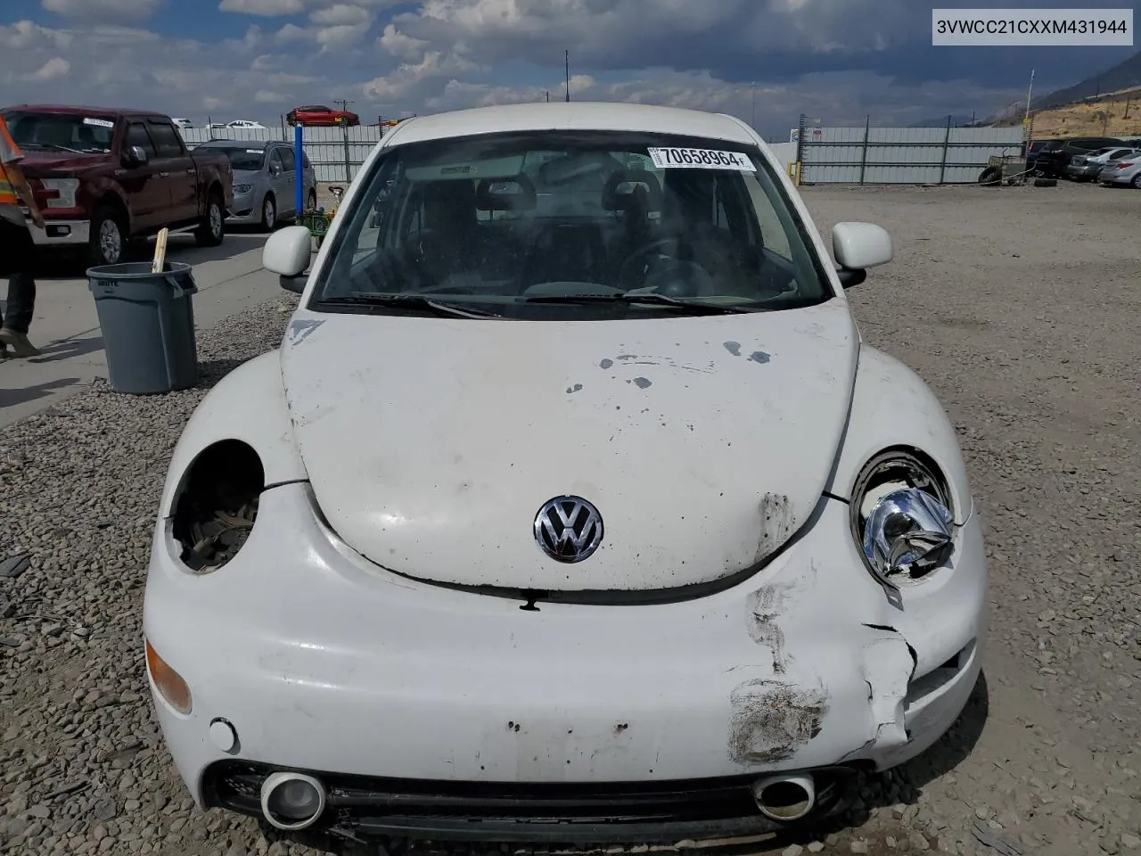 1999 Volkswagen New Beetle Gls VIN: 3VWCC21CXXM431944 Lot: 70658964