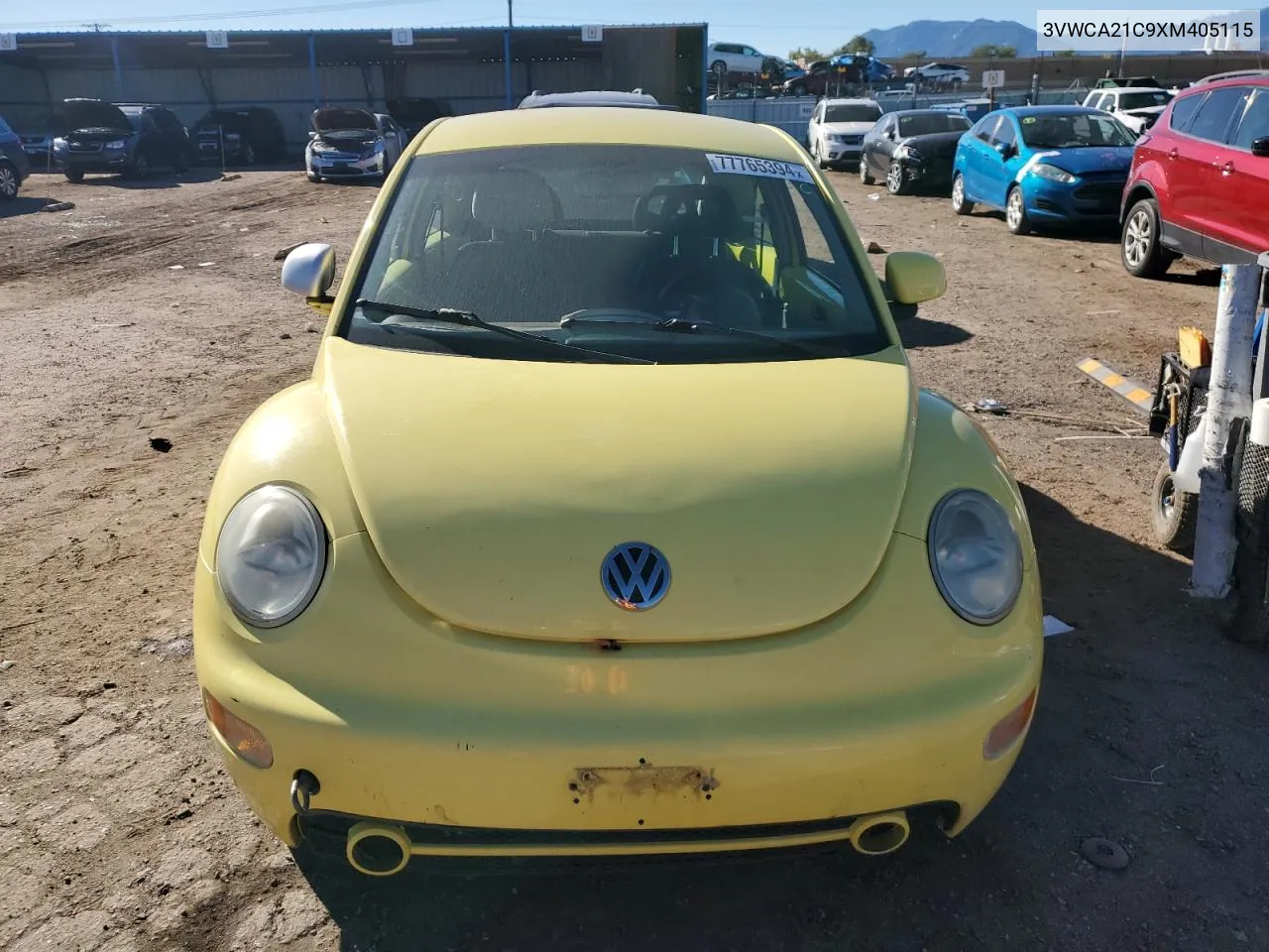 1999 Volkswagen New Beetle Gls VIN: 3VWCA21C9XM405115 Lot: 77765394