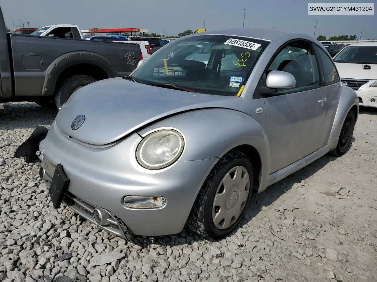 2000 Volkswagen New Beetle Gls VIN: 3VWCC21C1YM431204 Lot: 69815534