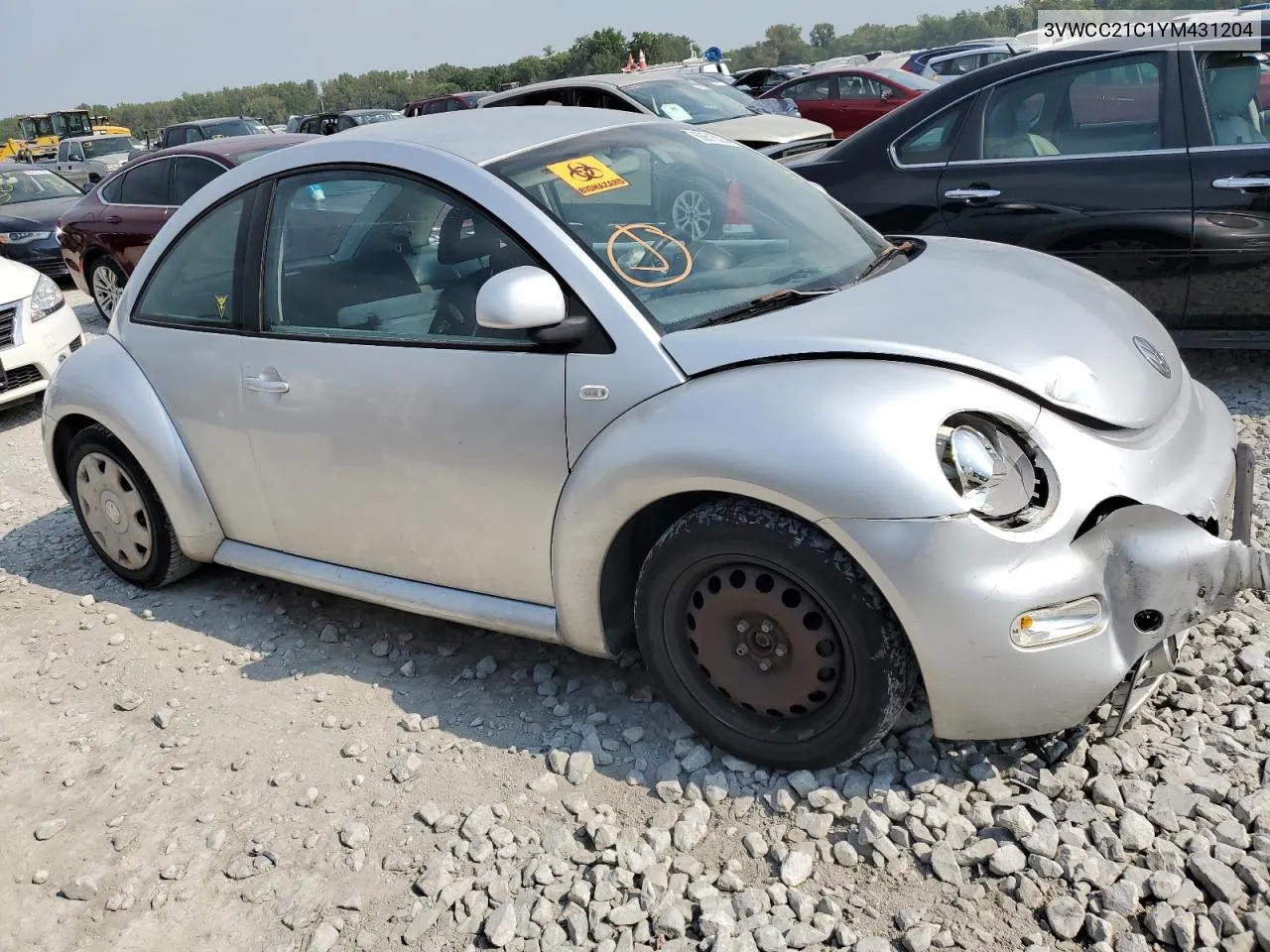 2000 Volkswagen New Beetle Gls VIN: 3VWCC21C1YM431204 Lot: 69815534