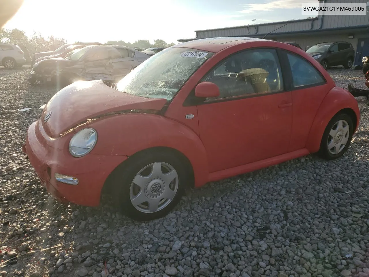 2000 Volkswagen New Beetle Gls VIN: 3VWCA21C1YM469005 Lot: 72717294