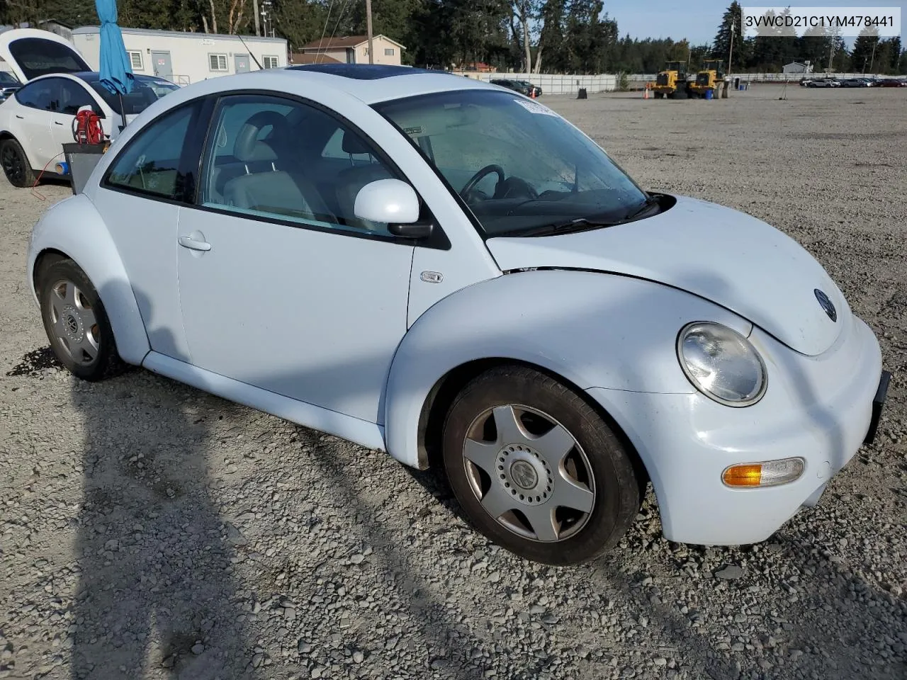 2000 Volkswagen New Beetle Gls VIN: 3VWCD21C1YM478441 Lot: 73779184