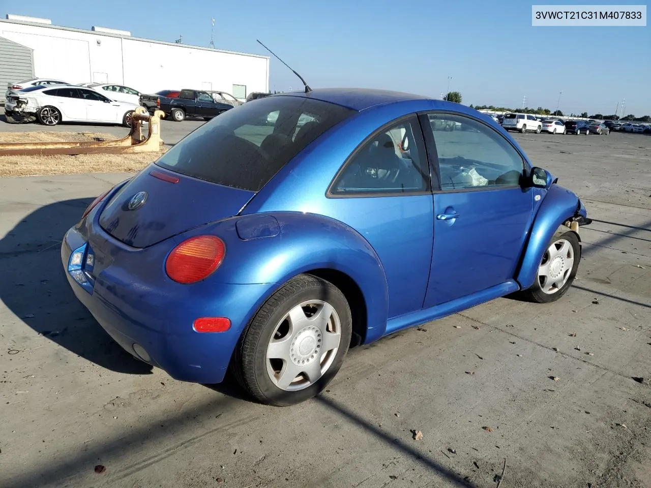 2001 Volkswagen New Beetle Gls VIN: 3VWCT21C31M407833 Lot: 66960134