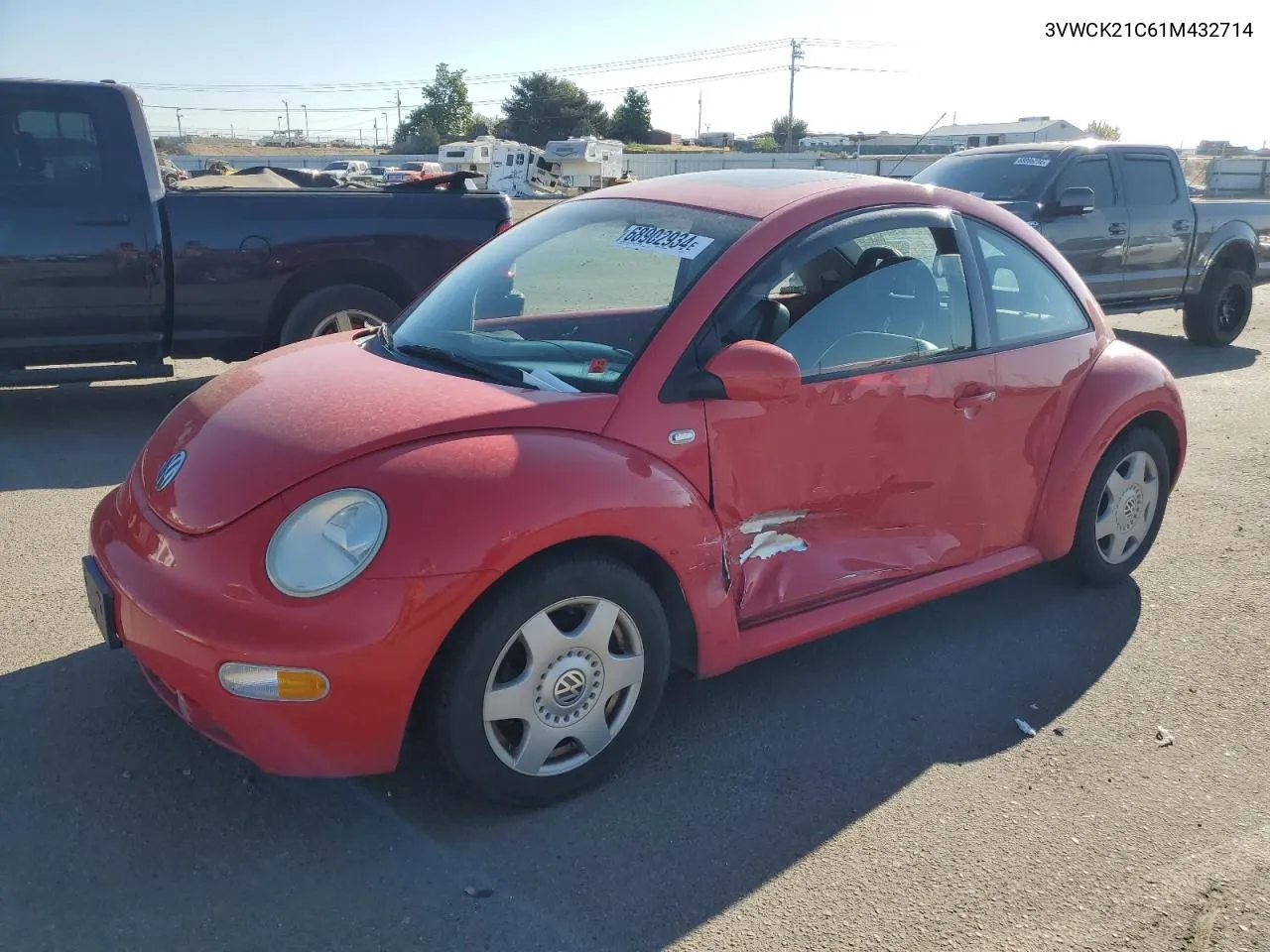 2001 Volkswagen New Beetle Gls VIN: 3VWCK21C61M432714 Lot: 68902934