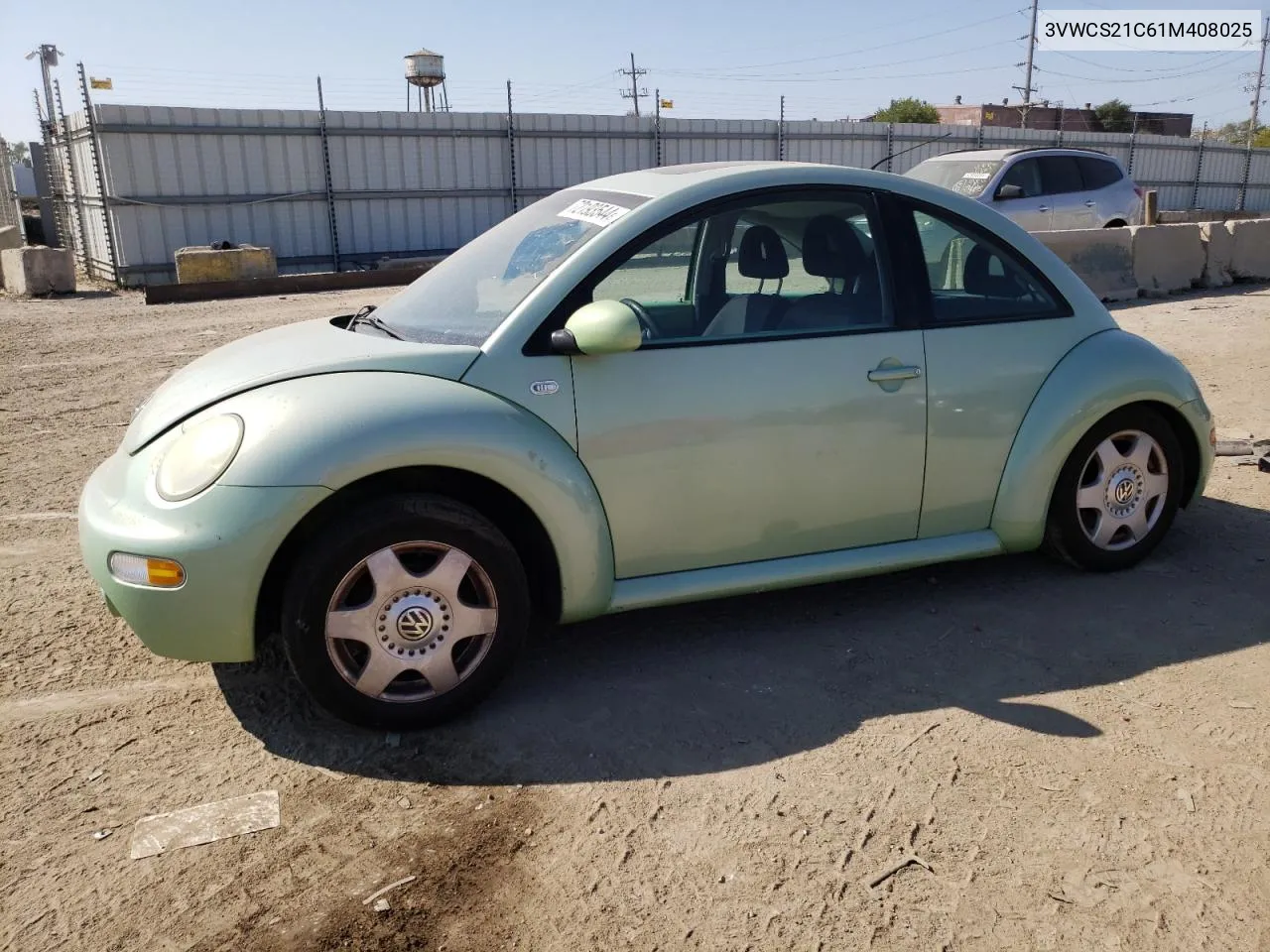 2001 Volkswagen New Beetle Gls VIN: 3VWCS21C61M408025 Lot: 72193544