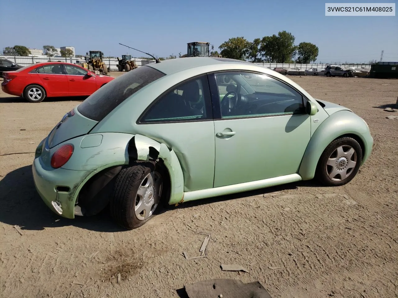 2001 Volkswagen New Beetle Gls VIN: 3VWCS21C61M408025 Lot: 72193544