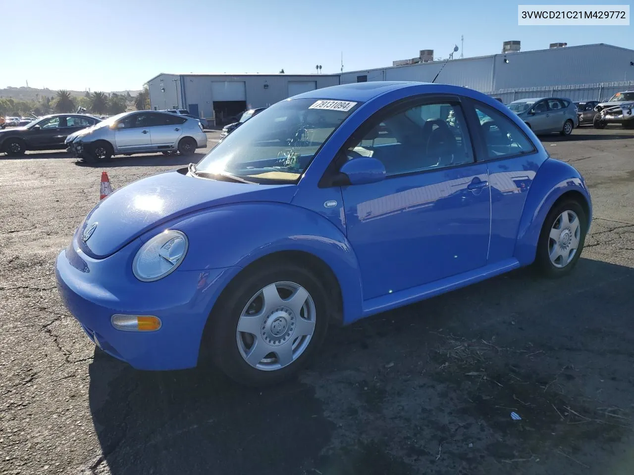 2001 Volkswagen New Beetle Gls VIN: 3VWCD21C21M429772 Lot: 79131094