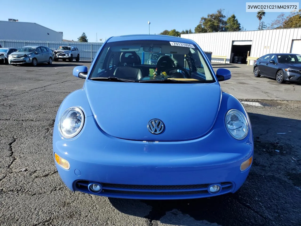 2001 Volkswagen New Beetle Gls VIN: 3VWCD21C21M429772 Lot: 79131094