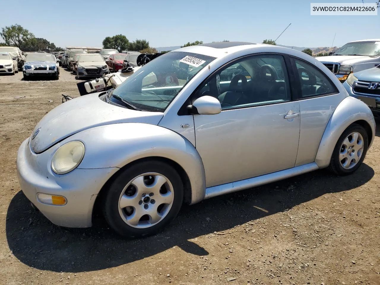 2002 Volkswagen New Beetle Glx VIN: 3VWDD21C82M422606 Lot: 65993424