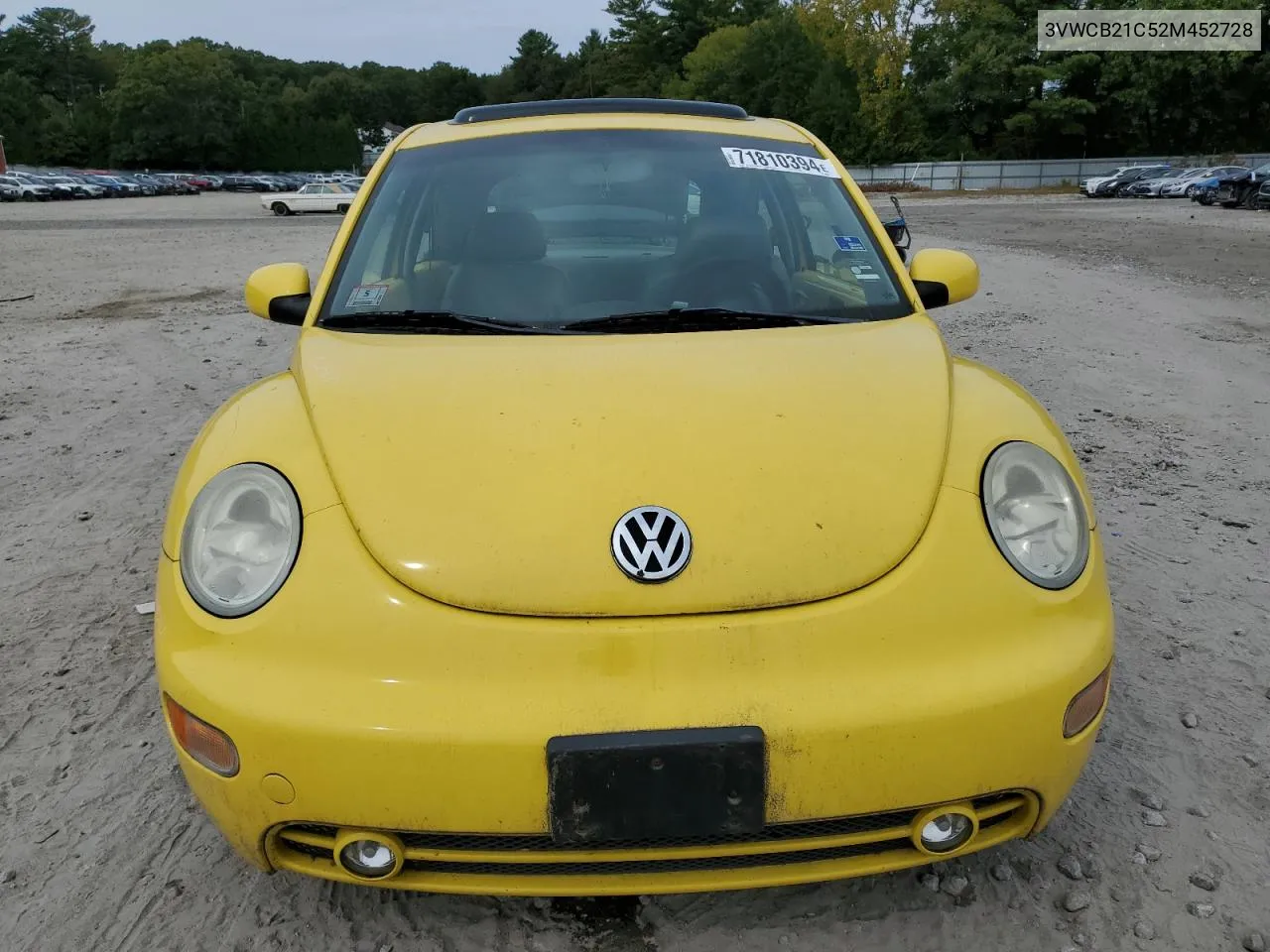 2002 Volkswagen New Beetle Gls VIN: 3VWCB21C52M452728 Lot: 71810394