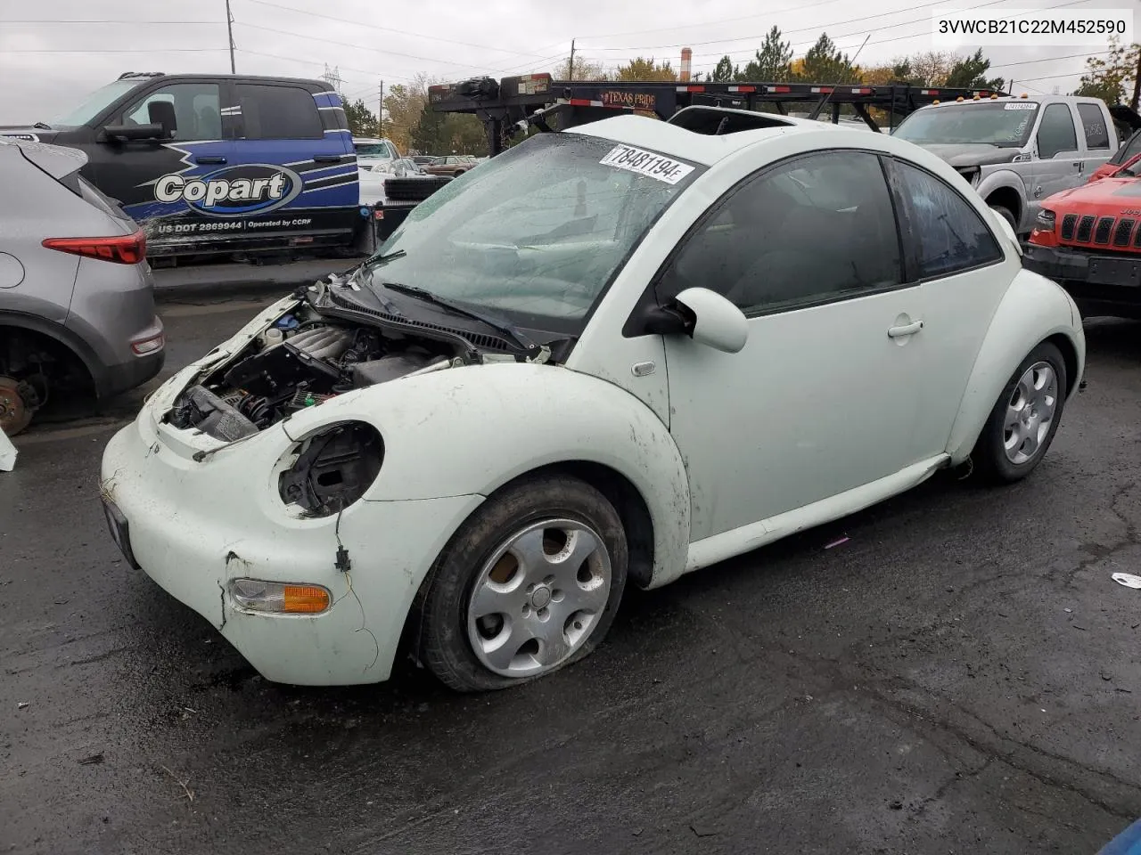 2002 Volkswagen New Beetle Gls VIN: 3VWCB21C22M452590 Lot: 78481194