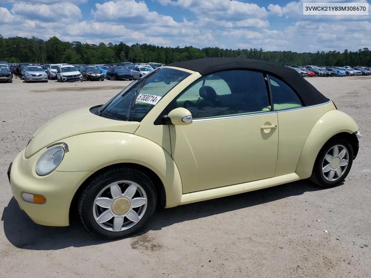 2003 Volkswagen New Beetle Gls VIN: 3VWCK21Y83M308670 Lot: 57830714