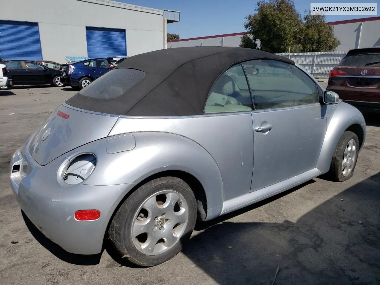 2003 Volkswagen New Beetle Gls VIN: 3VWCK21YX3M302692 Lot: 62086483