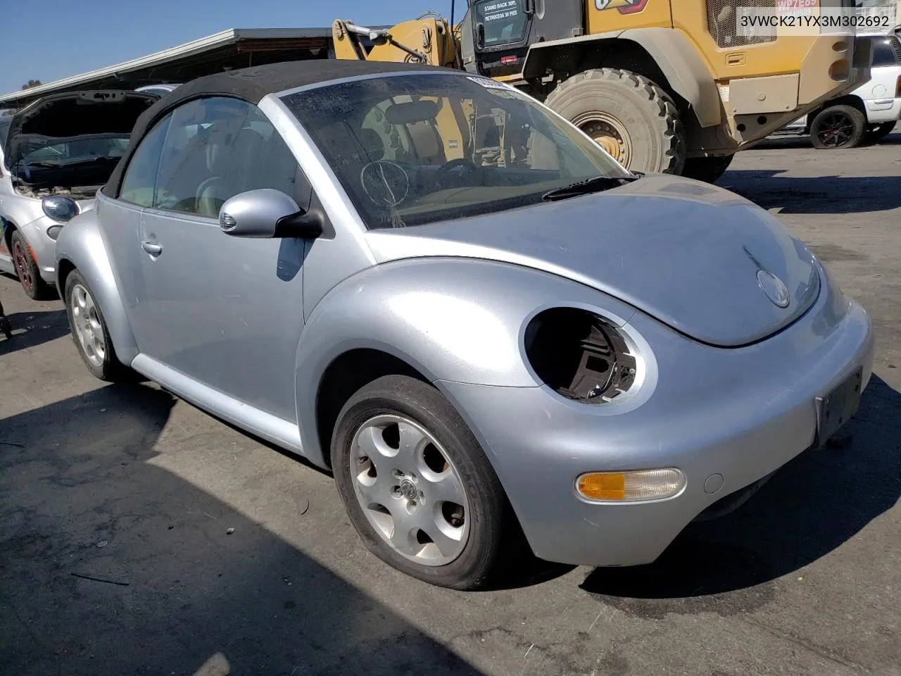 2003 Volkswagen New Beetle Gls VIN: 3VWCK21YX3M302692 Lot: 62086483