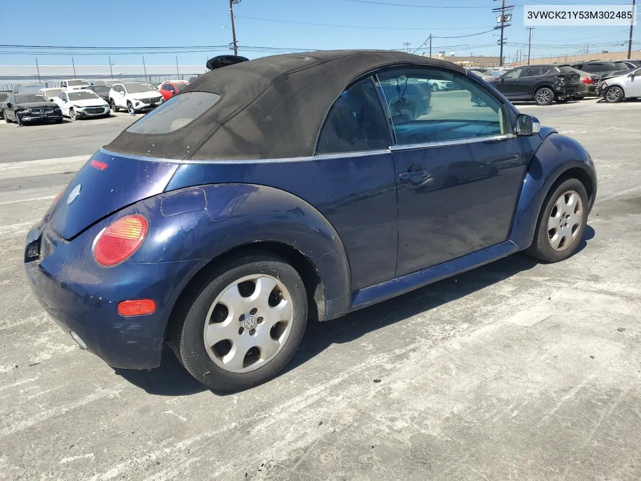 3VWCK21Y53M302485 2003 Volkswagen New Beetle Gls