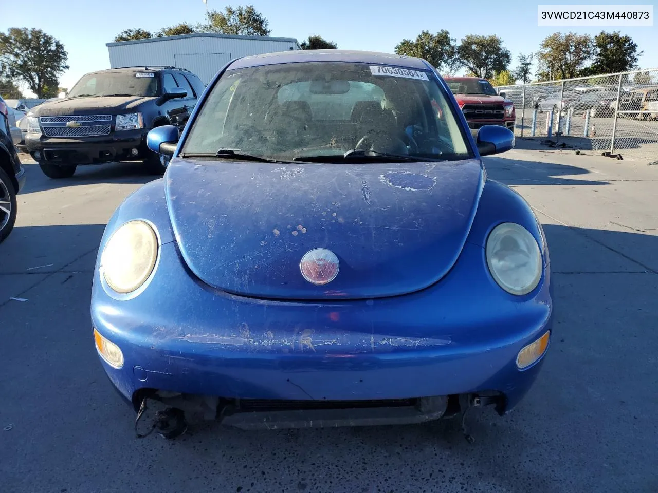 2003 Volkswagen New Beetle Gls VIN: 3VWCD21C43M440873 Lot: 70630564