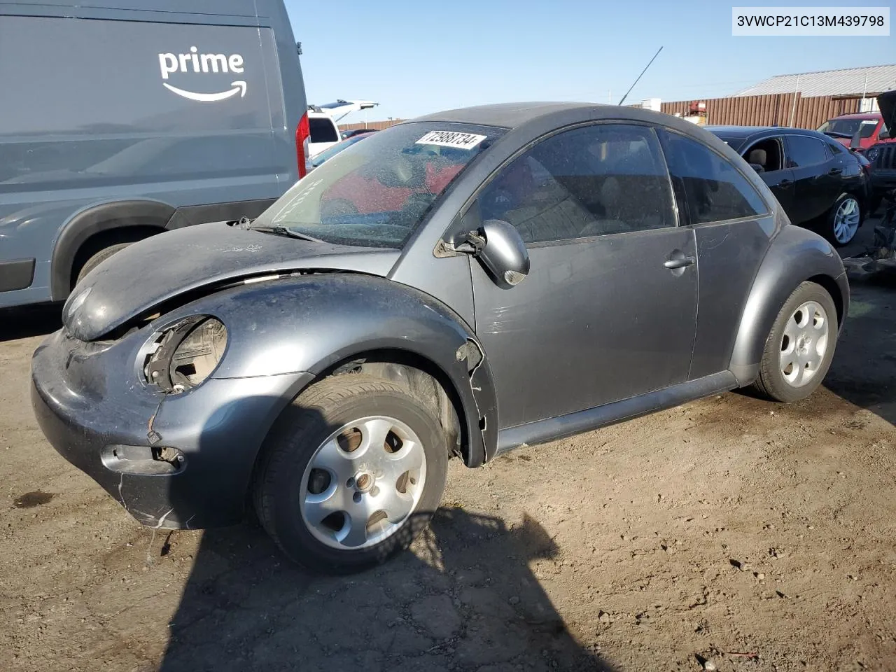 2003 Volkswagen New Beetle Gls Tdi VIN: 3VWCP21C13M439798 Lot: 72988734