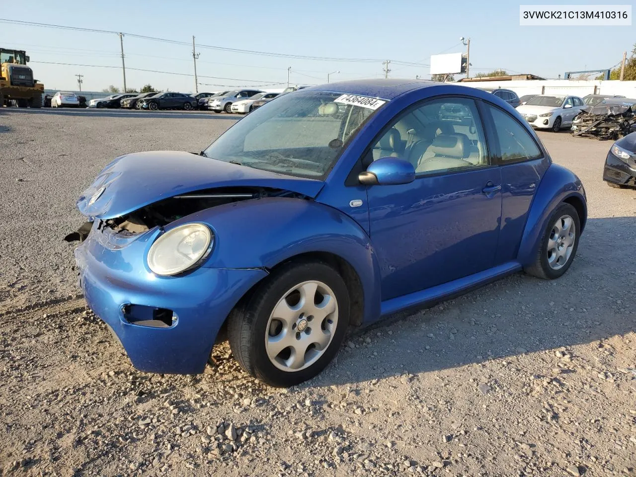 2003 Volkswagen New Beetle Gls VIN: 3VWCK21C13M410316 Lot: 74364084