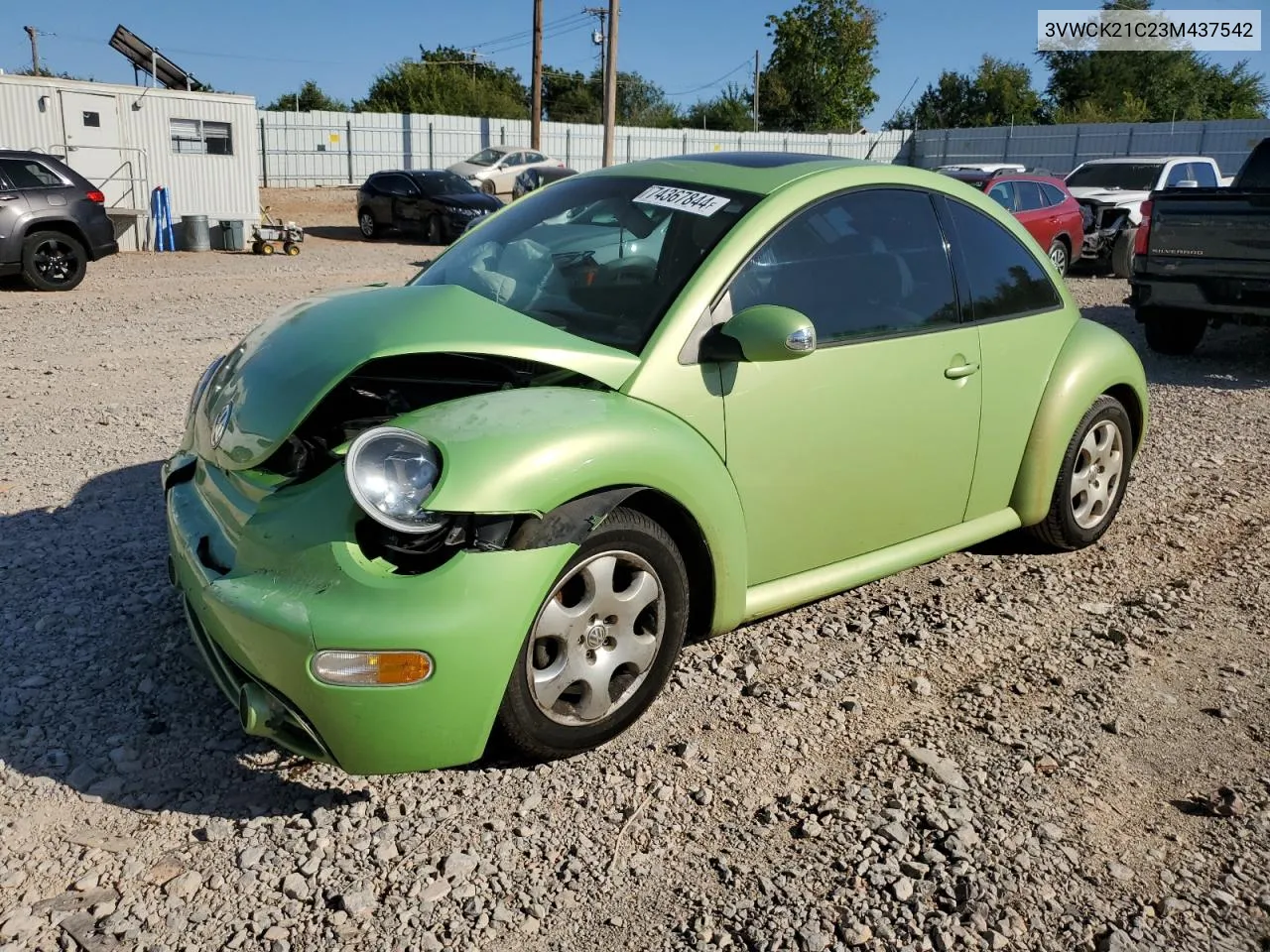 3VWCK21C23M437542 2003 Volkswagen New Beetle Gls