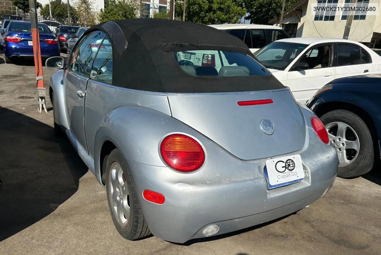 2003 Volkswagen New Beetle Gls VIN: 3VWCK21Y33M302680 Lot: 76404034