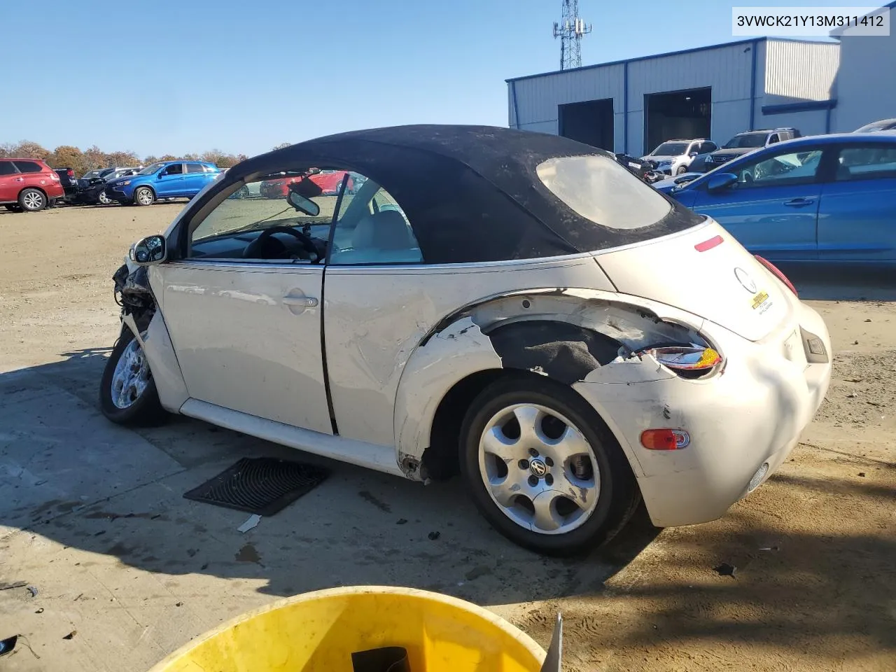 2003 Volkswagen New Beetle Gls VIN: 3VWCK21Y13M311412 Lot: 77663124