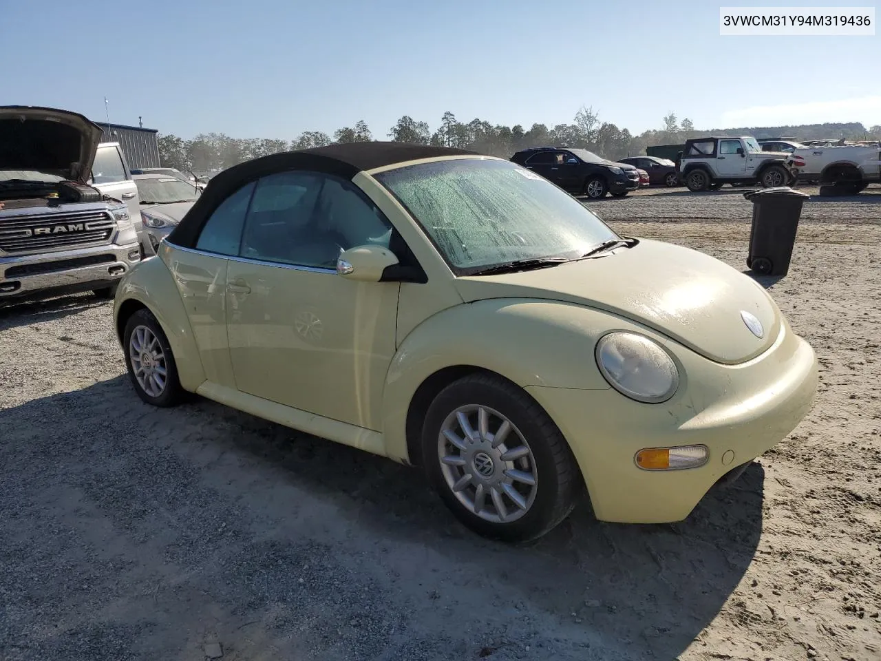 2004 Volkswagen New Beetle Gls VIN: 3VWCM31Y94M319436 Lot: 74634504