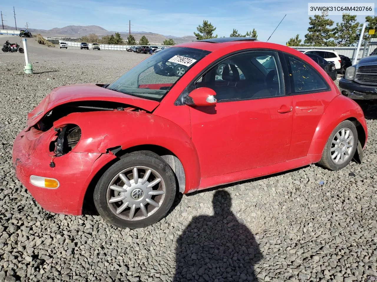 2004 Volkswagen New Beetle Gls VIN: 3VWCK31C64M420766 Lot: 77199724