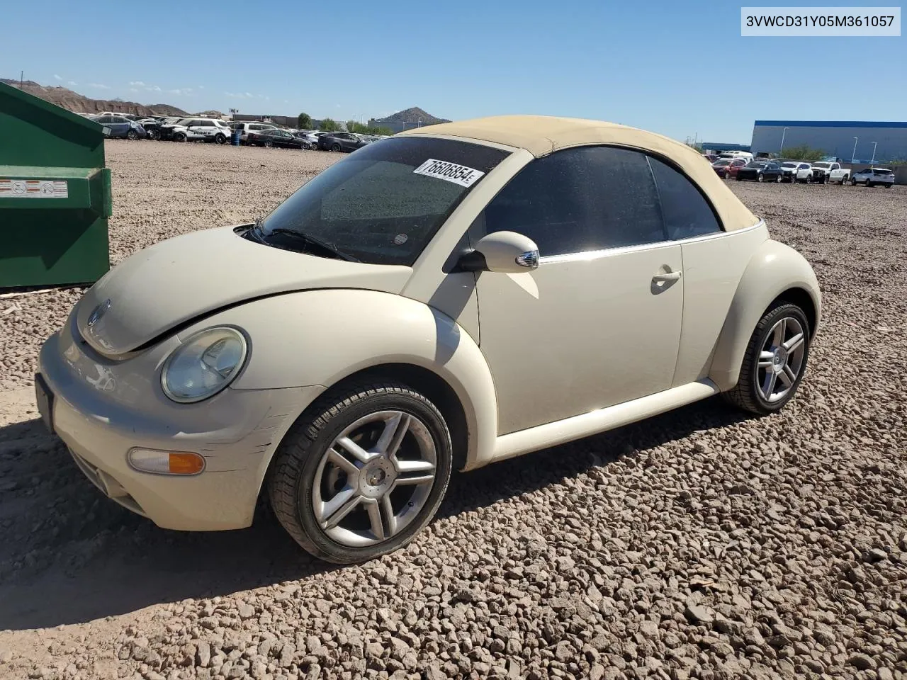 2005 Volkswagen New Beetle Gls VIN: 3VWCD31Y05M361057 Lot: 76606854