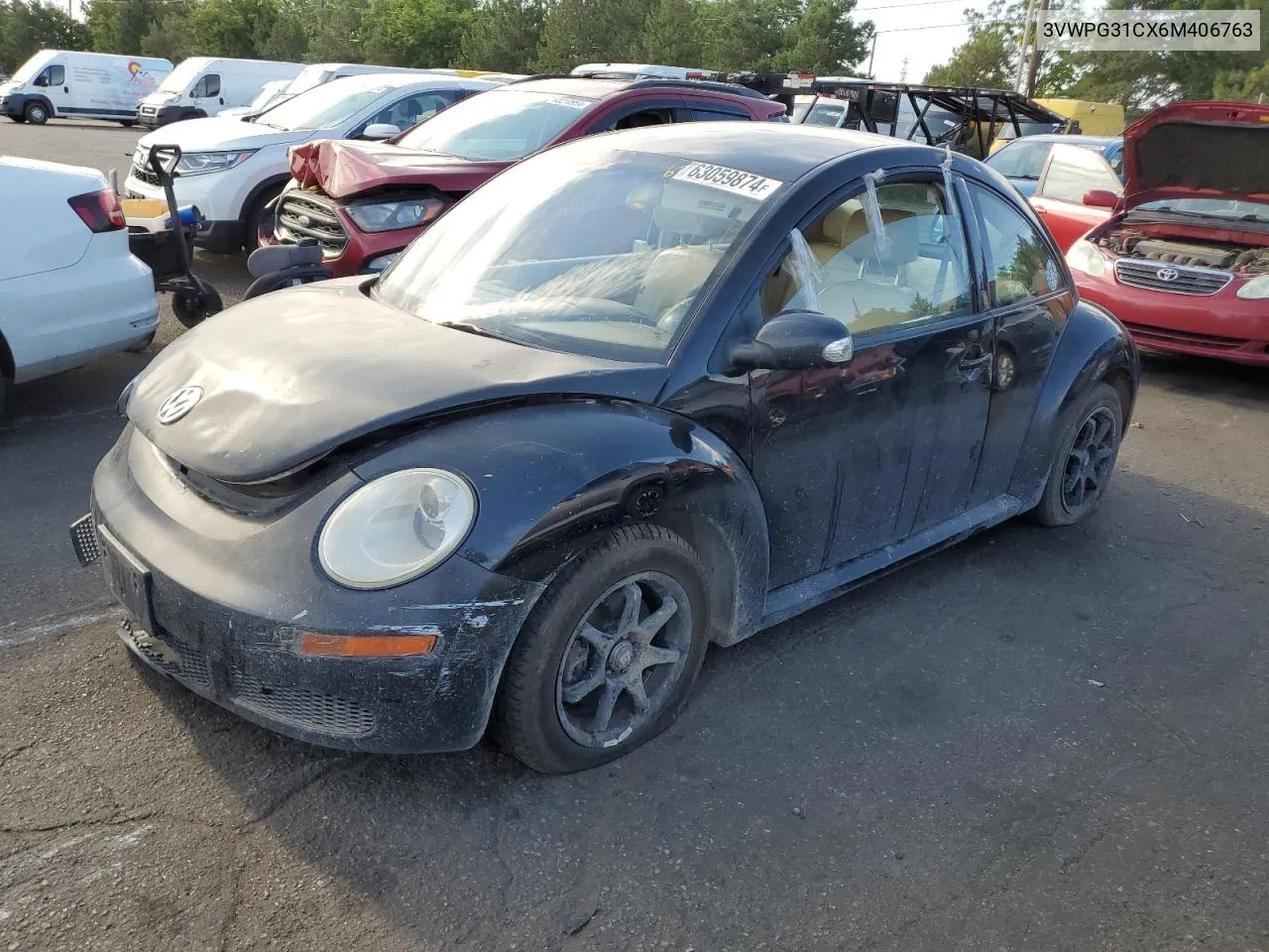 2006 Volkswagen New Beetle 2.5L VIN: 3VWPG31CX6M406763 Lot: 63059874