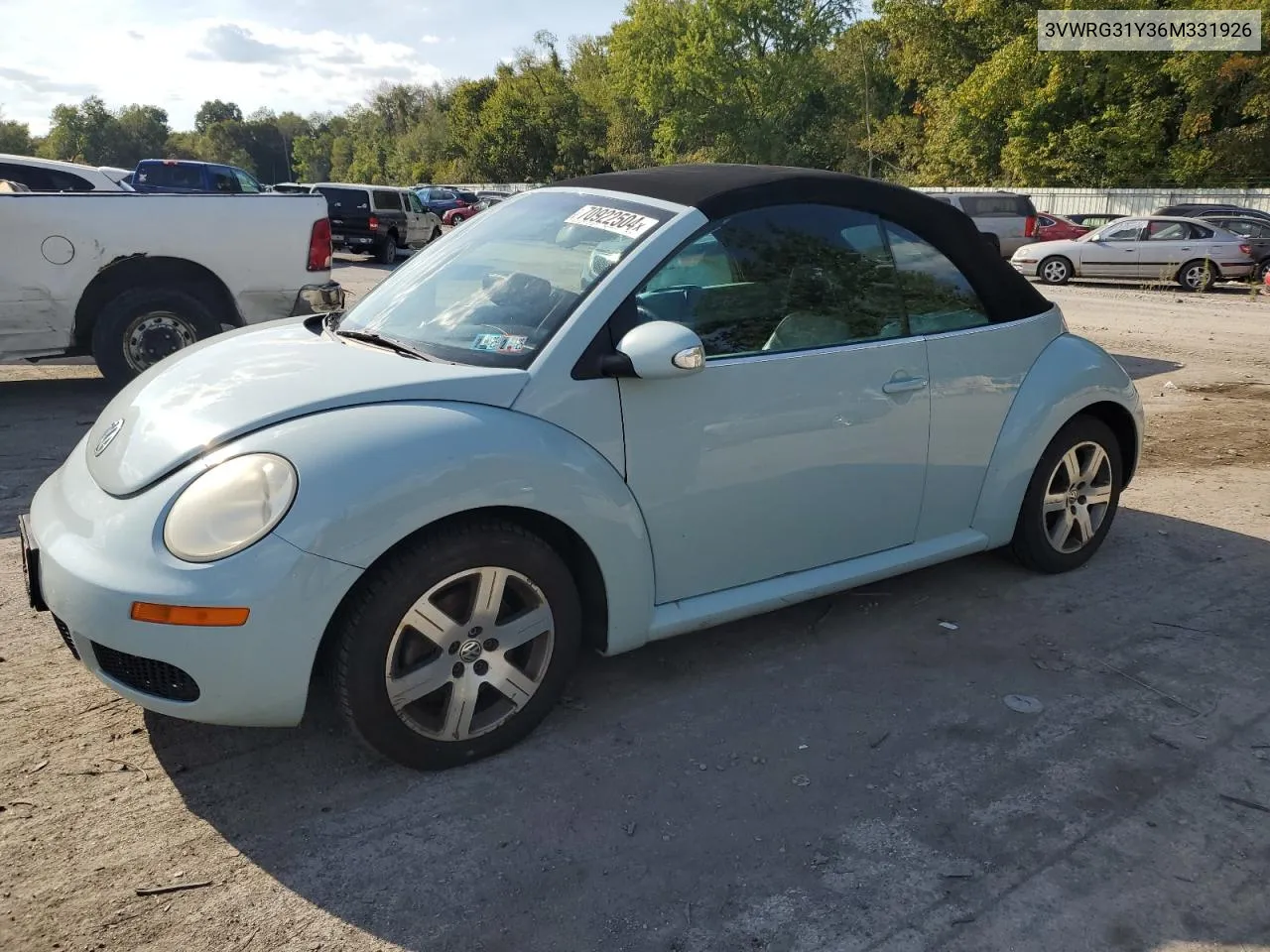 2006 Volkswagen New Beetle Convertible Option Package 1 VIN: 3VWRG31Y36M331926 Lot: 70922504