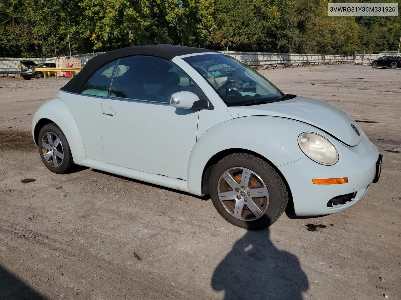 2006 Volkswagen New Beetle Convertible Option Package 1 VIN: 3VWRG31Y36M331926 Lot: 70922504