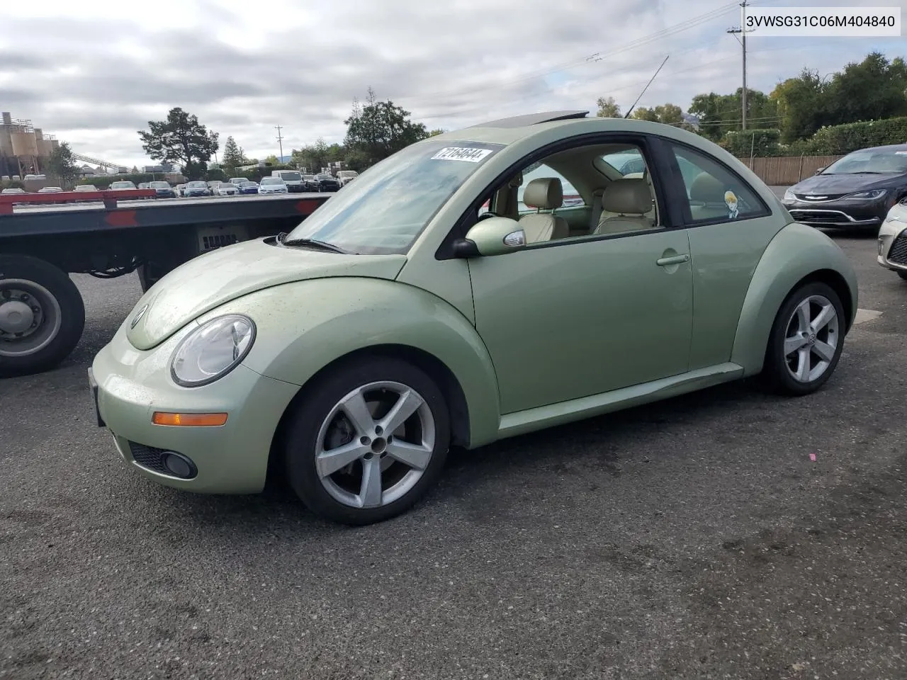 2006 Volkswagen New Beetle 2.5L Option Package 2 VIN: 3VWSG31C06M404840 Lot: 72164644