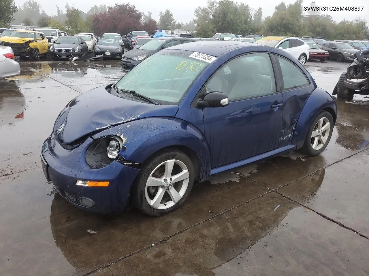 2006 Volkswagen New Beetle Tdi Option Package 2 VIN: 3VWSR31C26M408897 Lot: 73215334