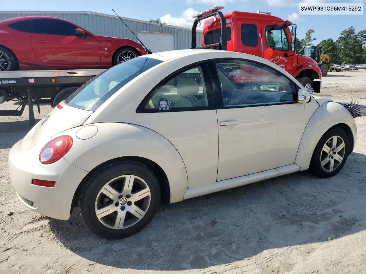 2006 Volkswagen New Beetle 2.5L VIN: 3VWPG31C96M415292 Lot: 74347344