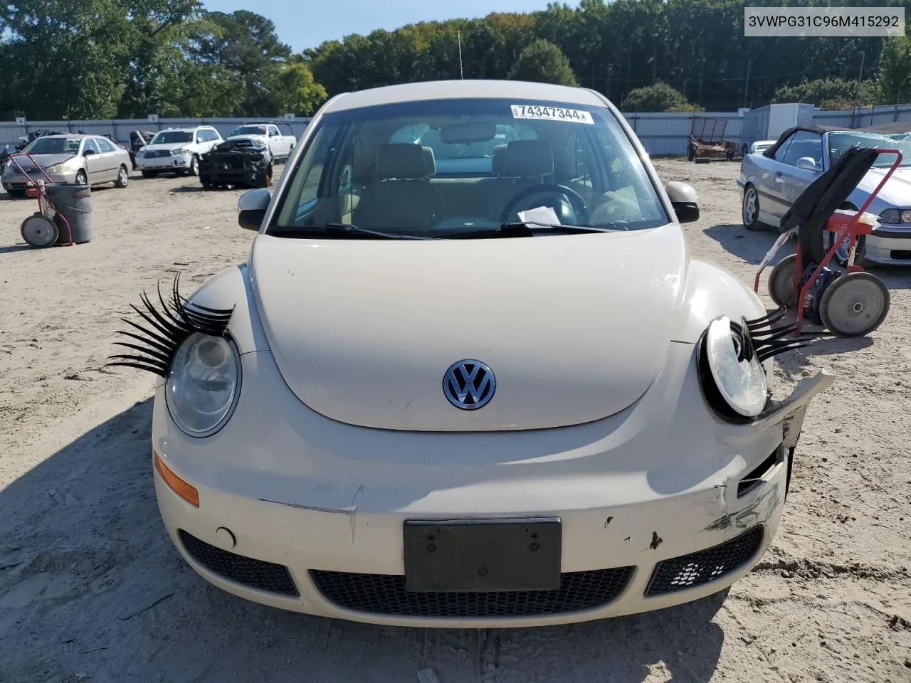 2006 Volkswagen New Beetle 2.5L VIN: 3VWPG31C96M415292 Lot: 74347344