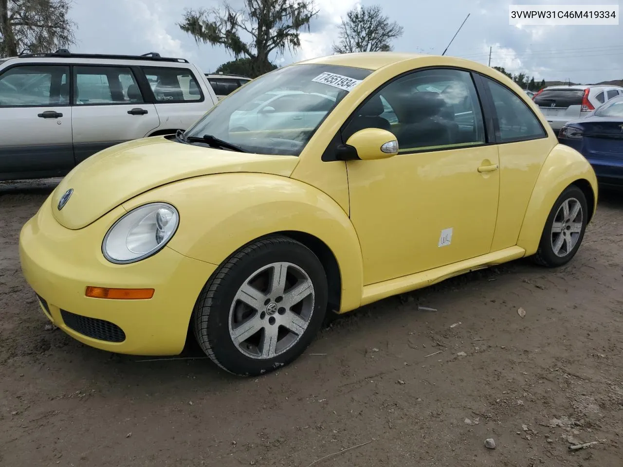 2006 Volkswagen New Beetle 2.5L VIN: 3VWPW31C46M419334 Lot: 74551934