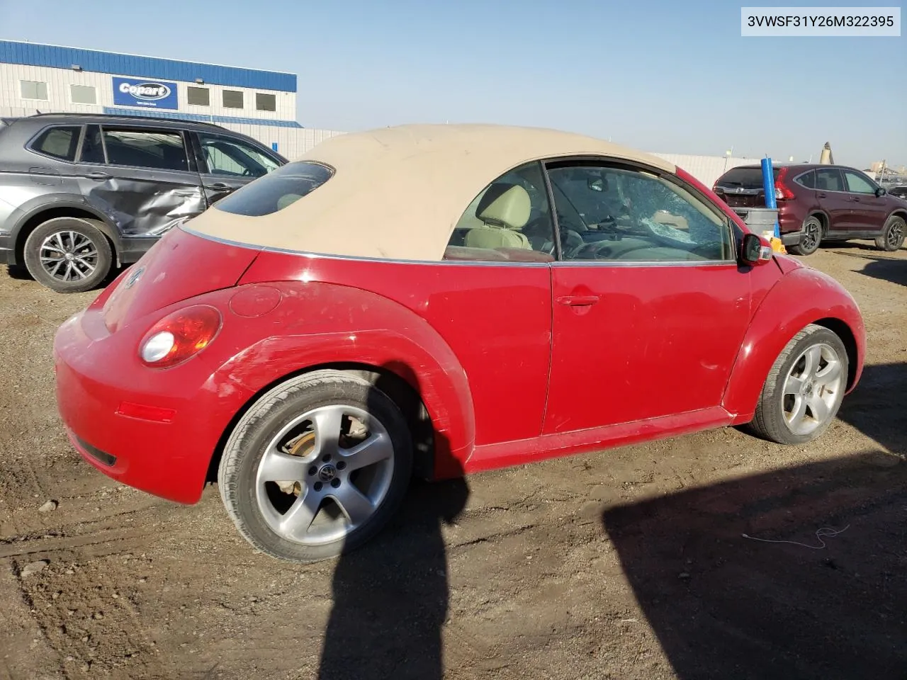 2006 Volkswagen New Beetle Convertible Option Package 2 VIN: 3VWSF31Y26M322395 Lot: 74772444