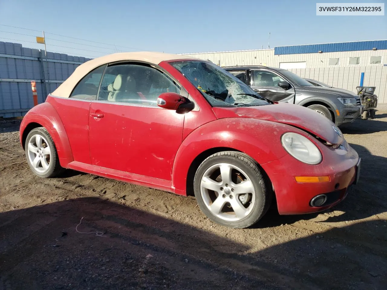 2006 Volkswagen New Beetle Convertible Option Package 2 VIN: 3VWSF31Y26M322395 Lot: 74772444