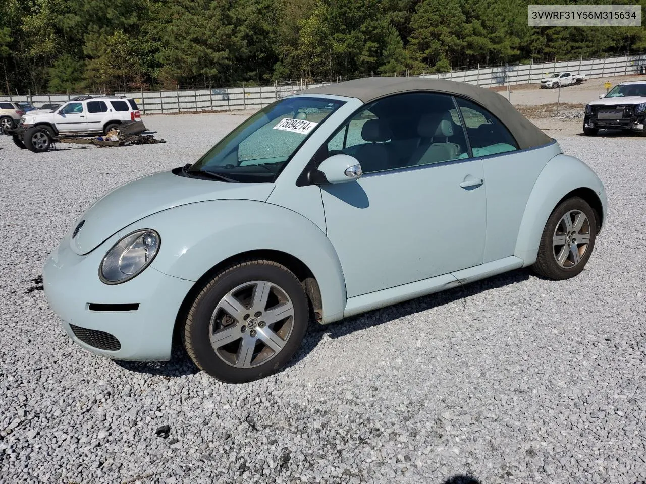 2006 Volkswagen New Beetle Convertible Option Package 1 VIN: 3VWRF31Y56M315634 Lot: 75094214